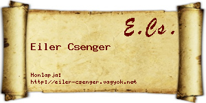 Eiler Csenger névjegykártya